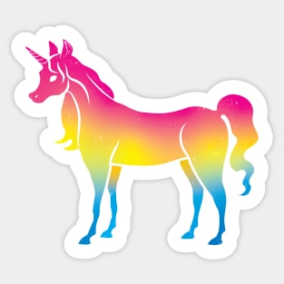 Pansexual Pride Unicorn on Black Sticker